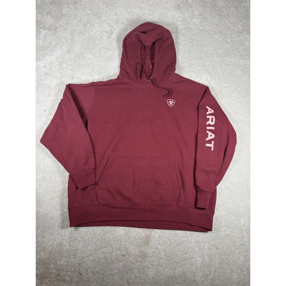 ariat logo hoodie womens 2xl burgundy